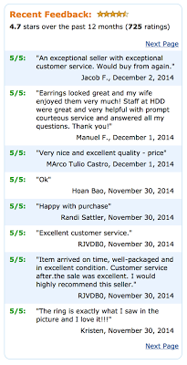 Amazon seller reviews