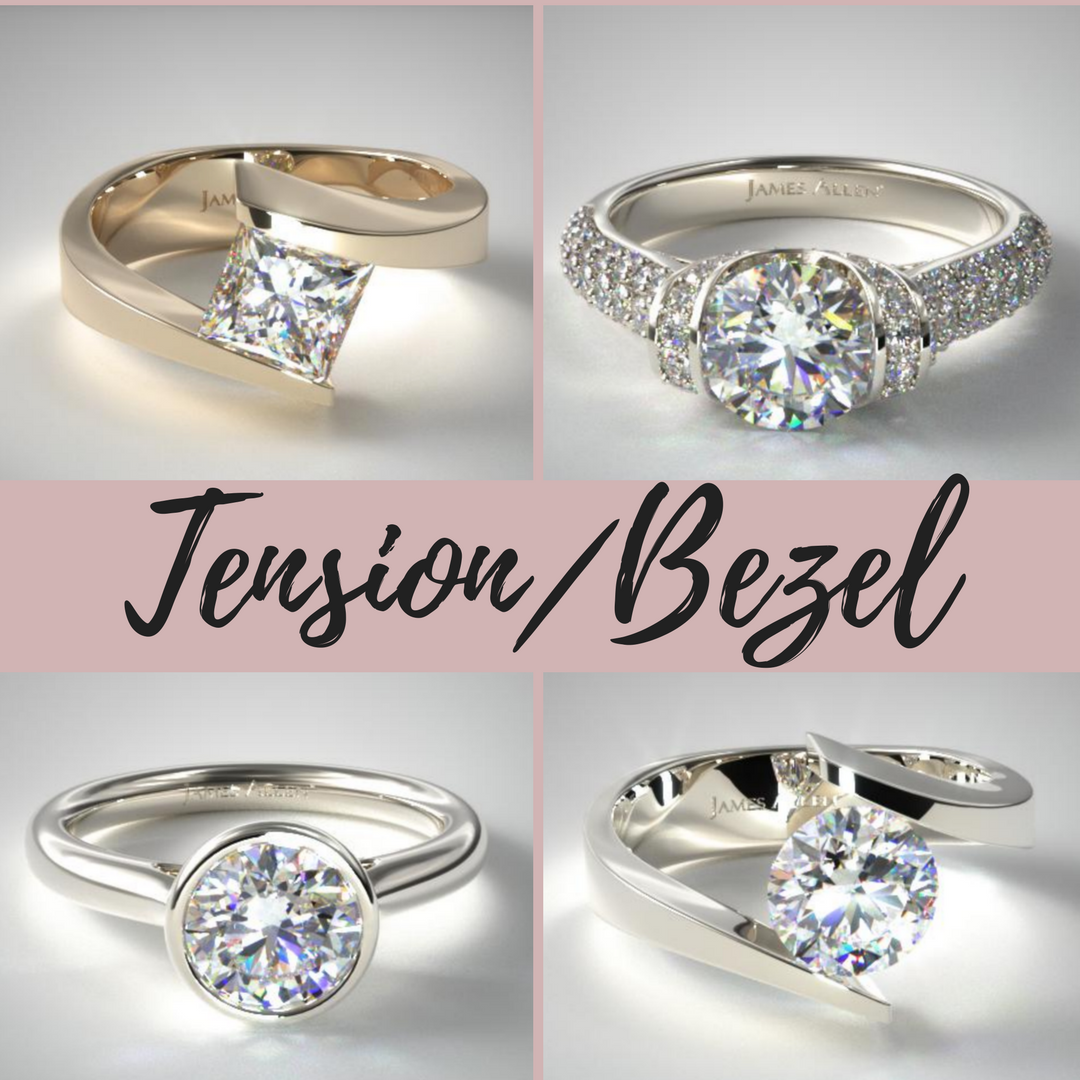 Tension and Bezel Set Engagement Rings