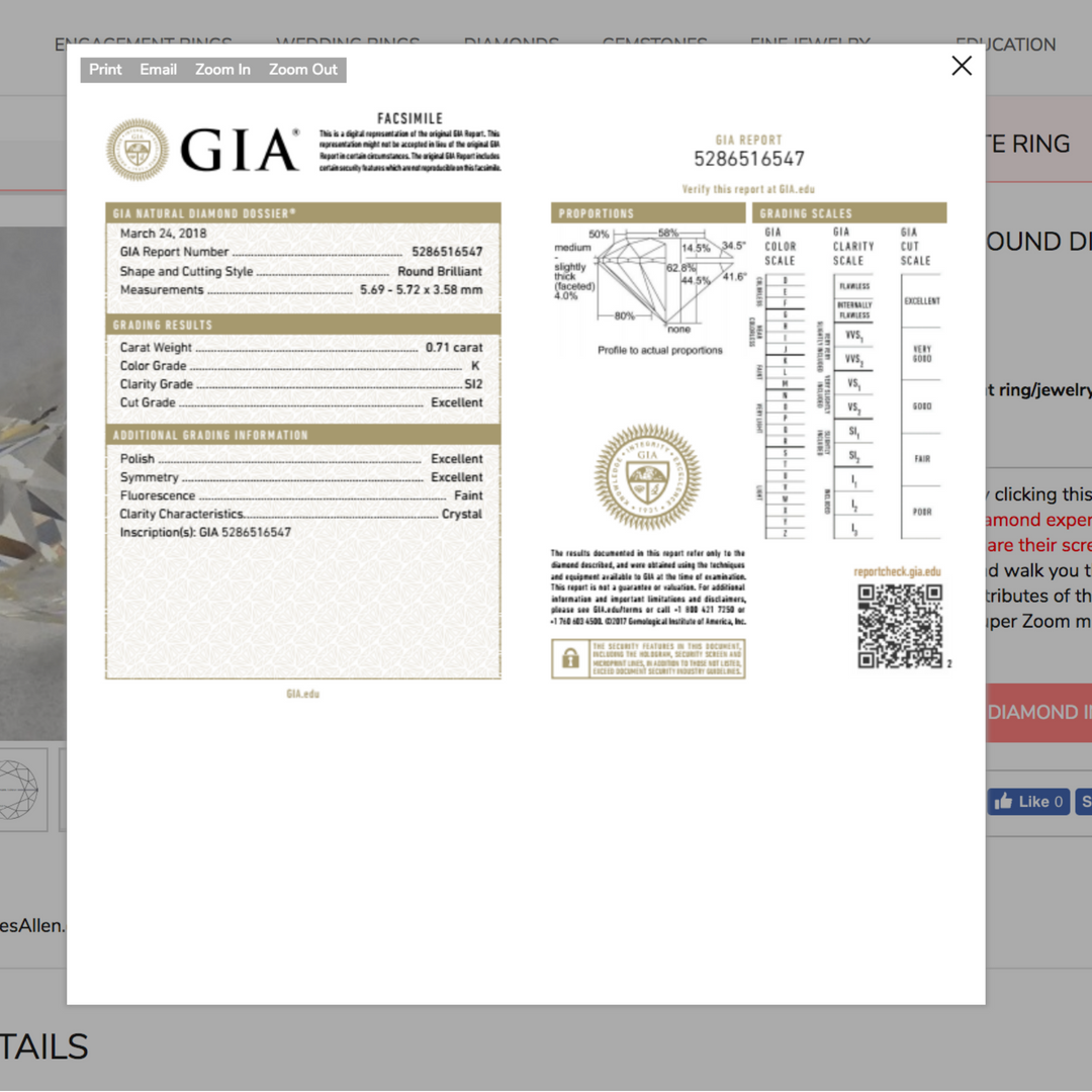 James Allen GIA Certification