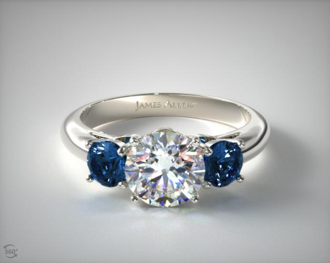 Tiffany sapphire 3 stone ring replica
