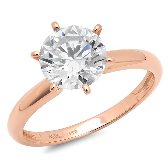 Rose Gold CZ Solitaire